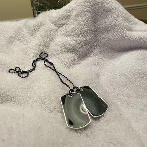 Black dog tag necklace